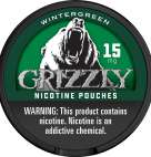 GRIZZLY NIC PCH WINTERGRN 15MG 5CAN