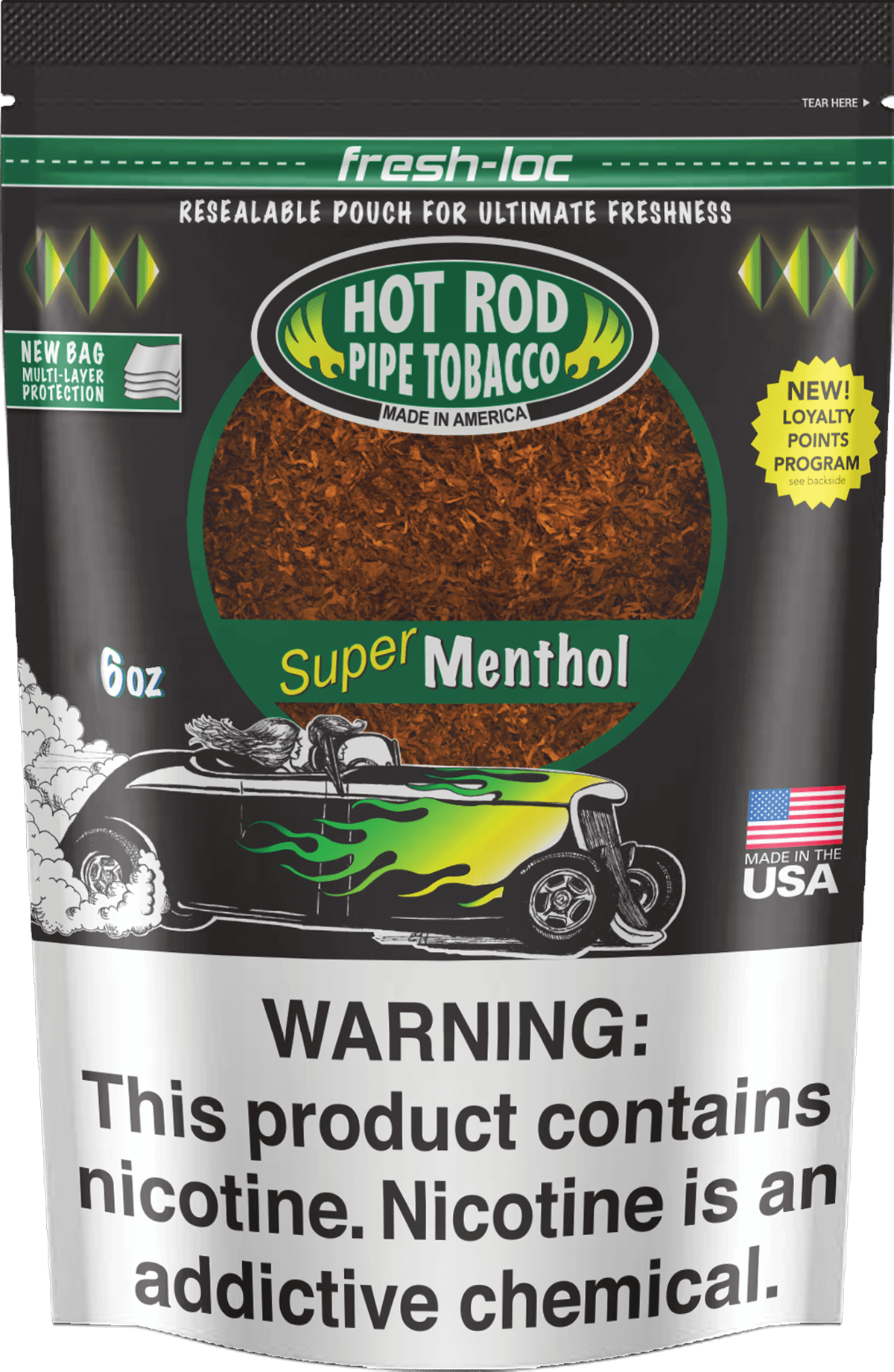 HOT ROD TOB SUPER MENTHOL       6OZ