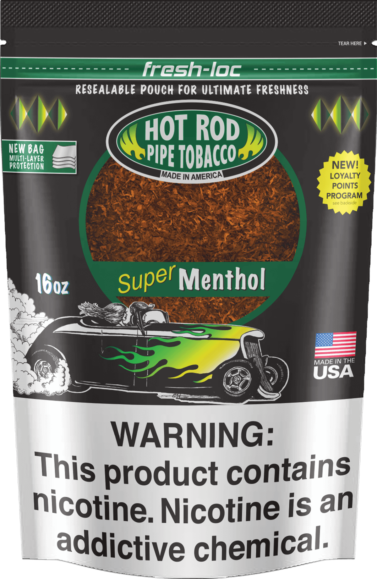HOT ROD TOB SUPER MENTHOL      16OZ