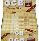 OCB BROWN RICE SLIM PAPER W/TIP 24C