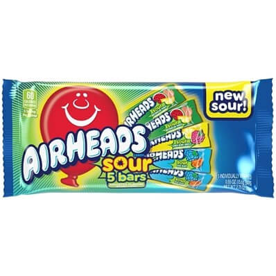AIRHEADS ASST SOUR FLAVORS 5PK 18CT