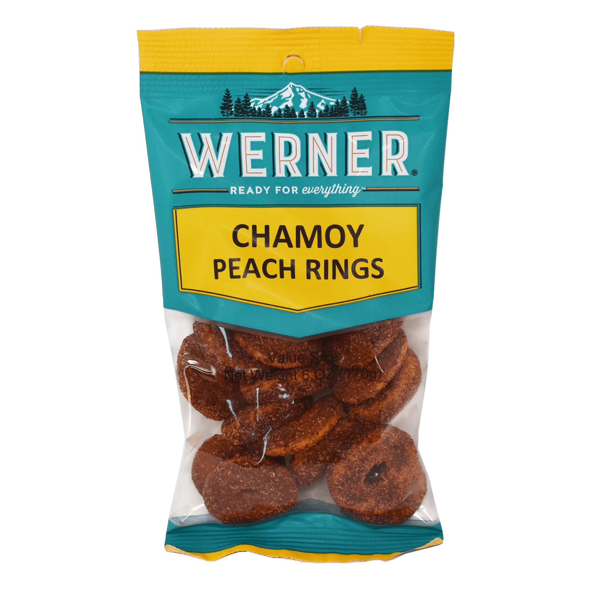 WERNER CHAMOY PEACH RINGS 6OZ