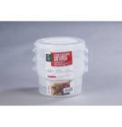 CONTAINER RND 2QT W/LIDS TRANS 3CT