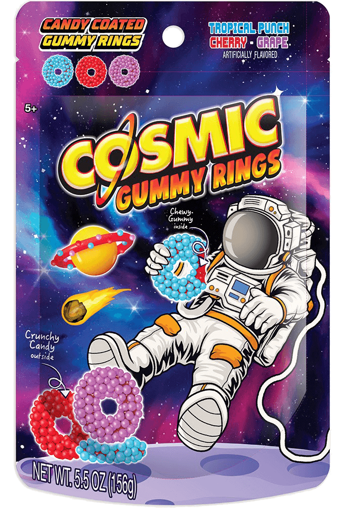 COSMIC CANDY GUMMY RINGS PEG    8CT