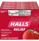 HALLS STICKS STRAWBERRY        20CT