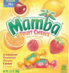 MAMBA FRUIT CHEWS PEG BAG    3.52OZ