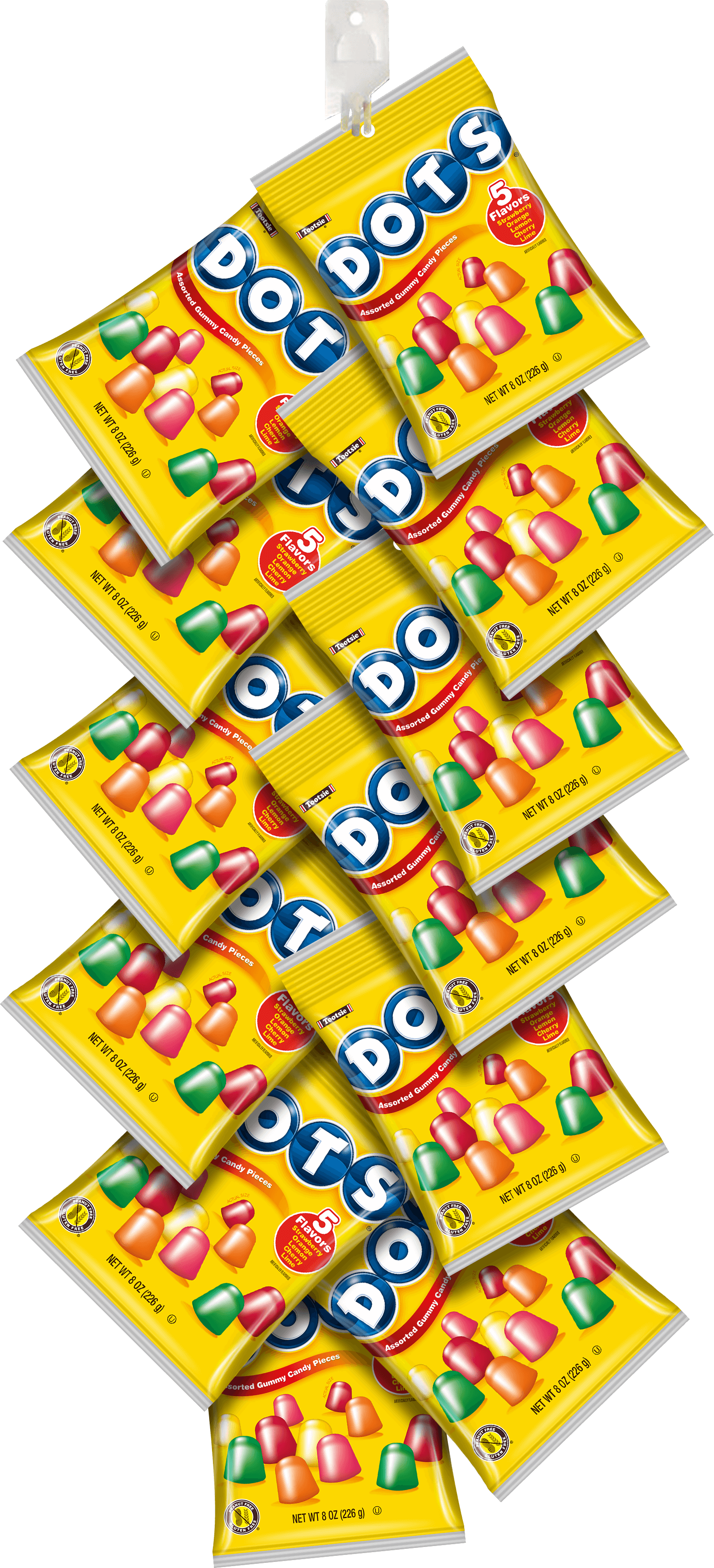 DOTS PEG BAG CLIP STRIP      2/12CT