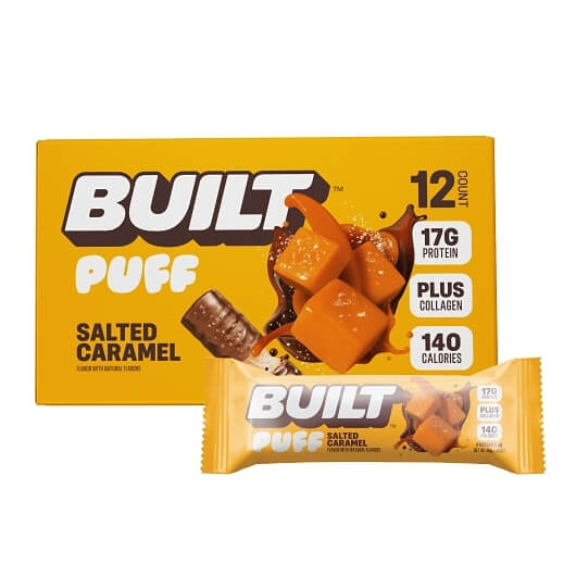 BUILT SLTD CRML MIL CHOC PUFF 12CT