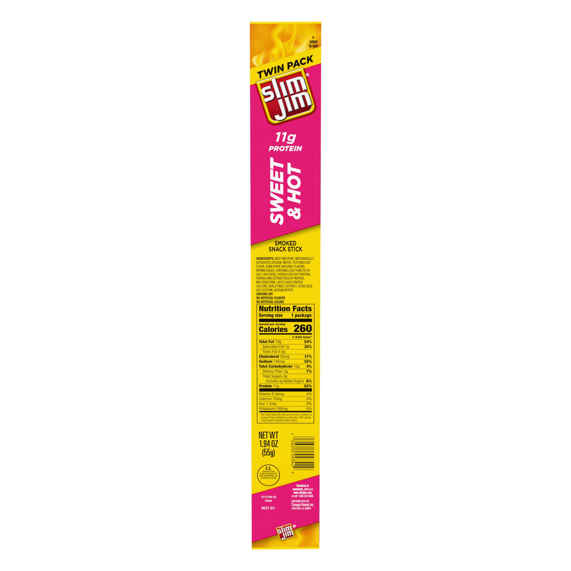 SLIM JIM GIANT TWIN SWEET-N-HOT 24C
