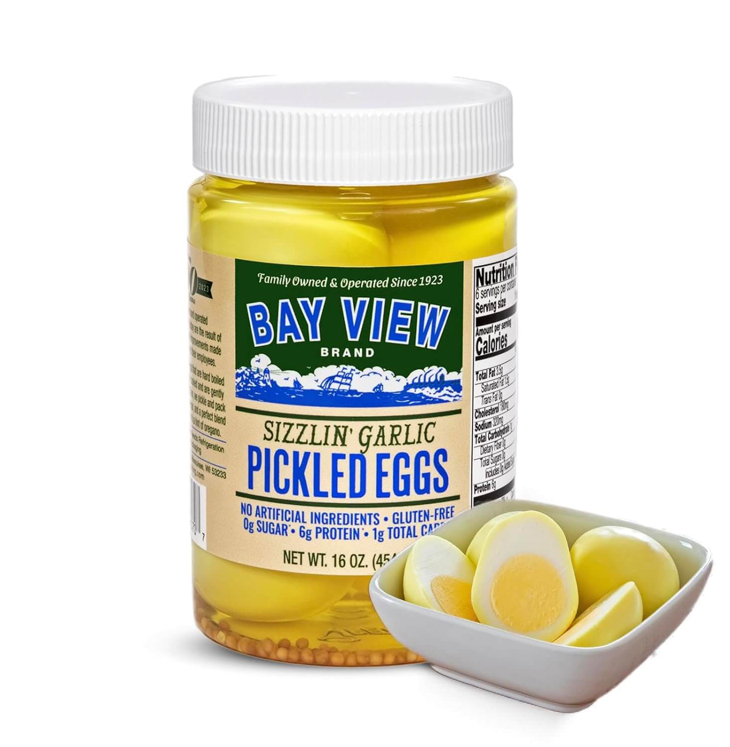 EGGS PICKLED SIZZLIN GARLIC BV 16OZ