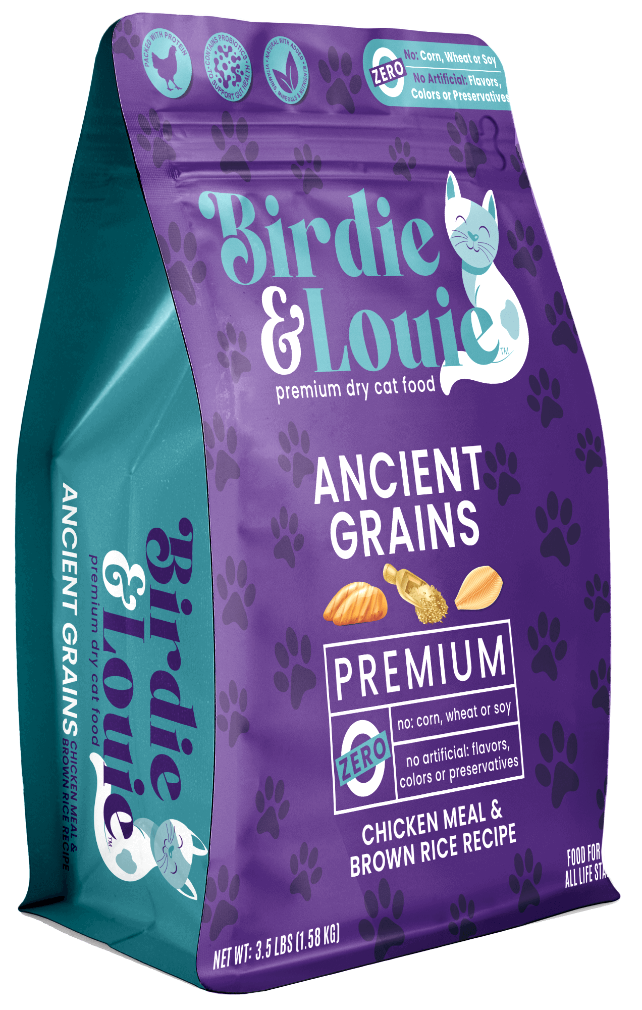 CAT FOOD DRY B/L CHIX/BRN RICE 3.5#