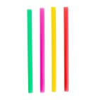 STRAW 6″ ASST UNWRPD NEON FAT 6/500