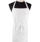 APRON WHITE BIB PENCIL PKT   34X34