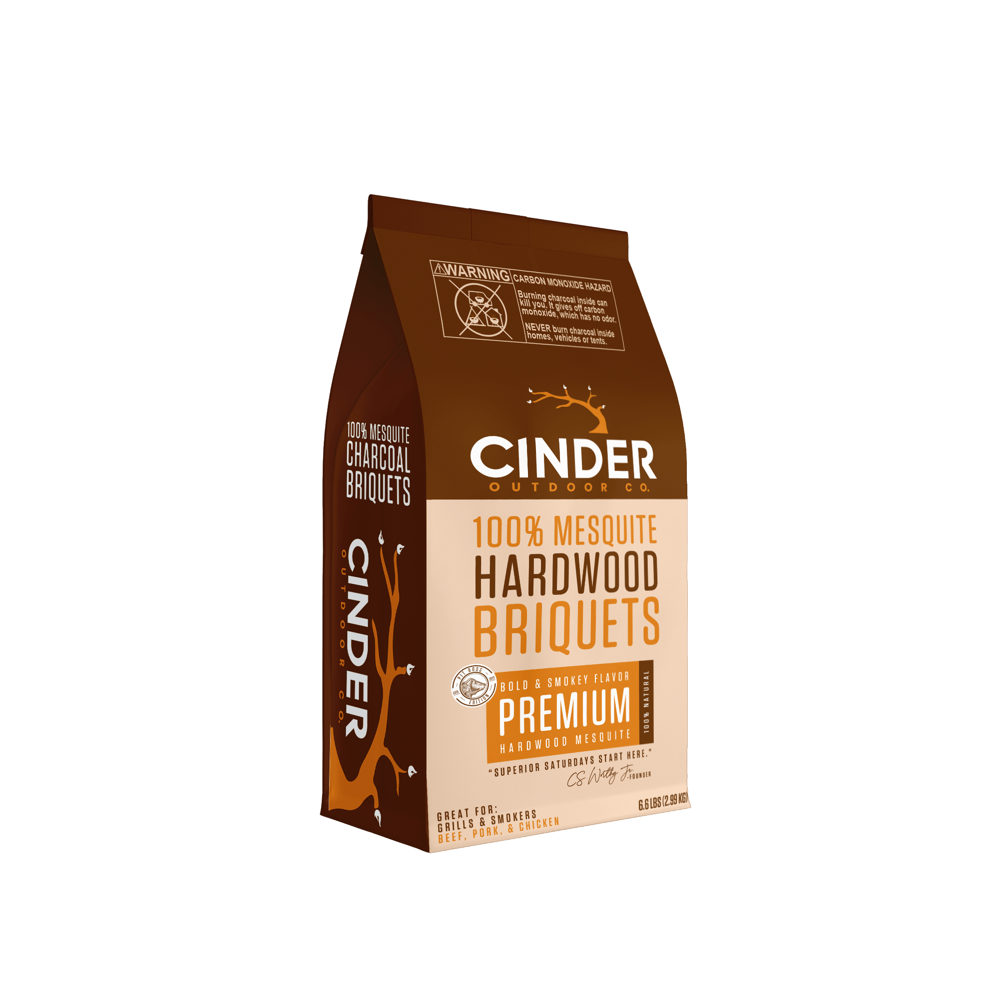 CHARCOAL CINDER MESQ BRIQUET    3CT