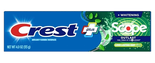 CREST WHTNG/SCOPE TOOTHPASTE 4OZ