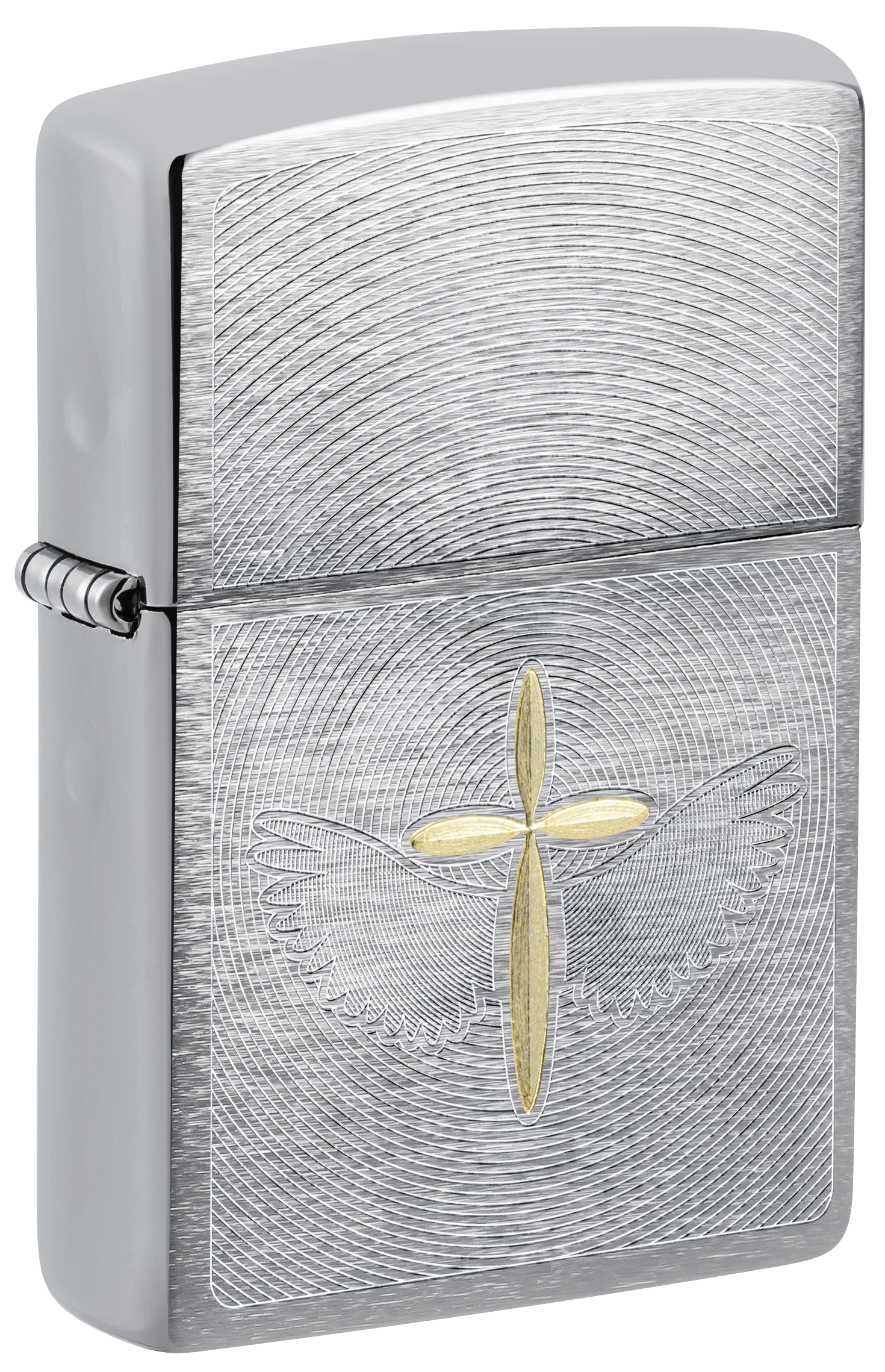 LIGHTER ZIPPO CROSS BRUSHED CHROME