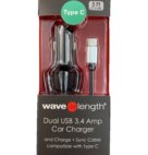 WAVE L TYPE C DUAL USB CHARGER   EA