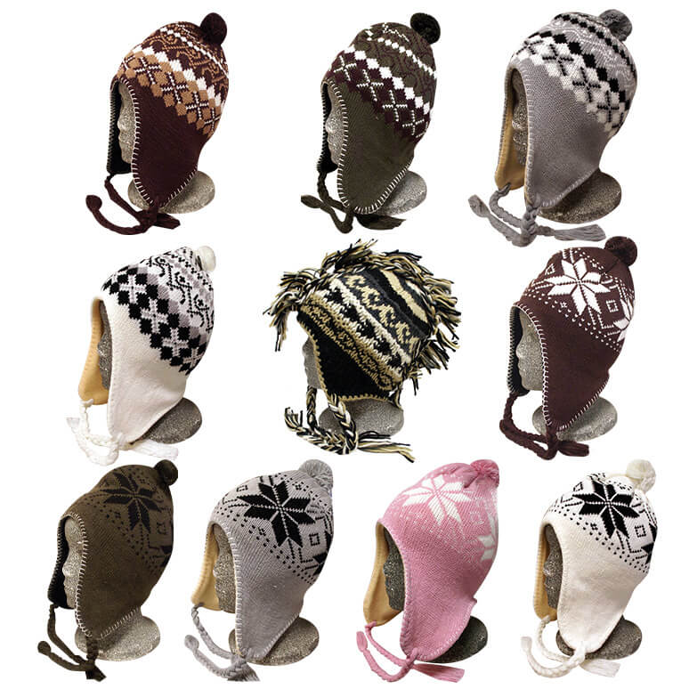 HAT EAR FLAP/TASSEL ASST 12CT