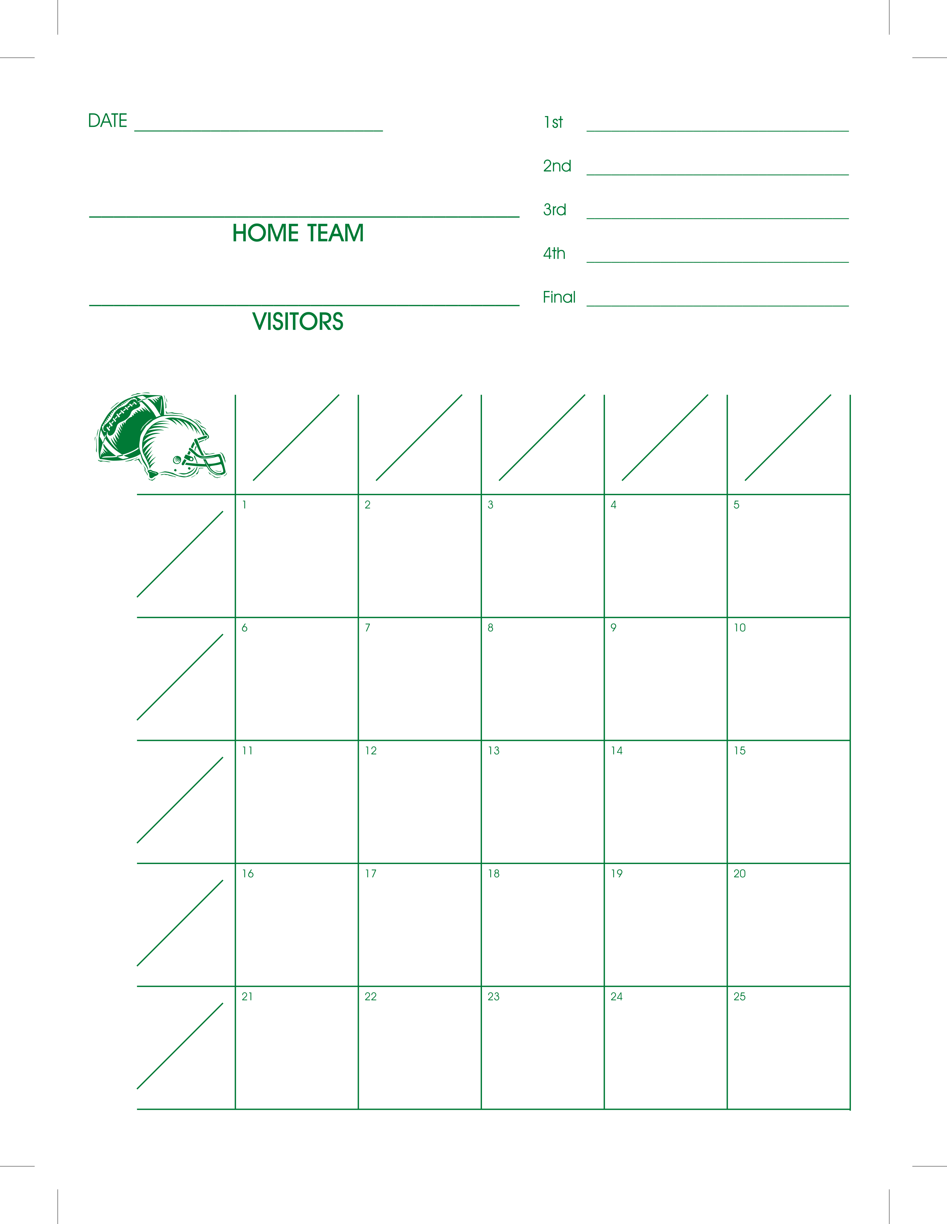 FOOTBALL #25 SQUARE BOARD 25CT